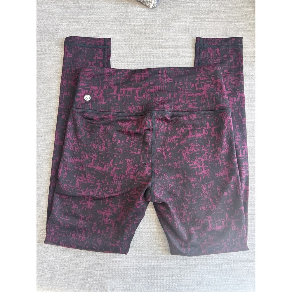 Zella Women's Athleisure Print‎ Leggings Size S Burgundy Black Activewear